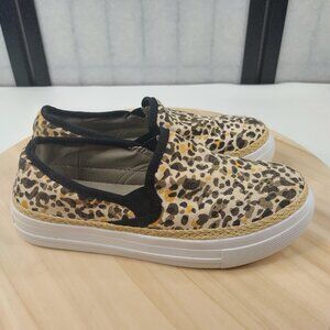 Tommy Bahama Painter Leopard White Tan & Black Slip On Sneakers Women US 6B